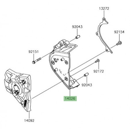 Carter pignon de sortie de boîte Kawasaki Z1000 (2014-2016) | Réf. 140260114
