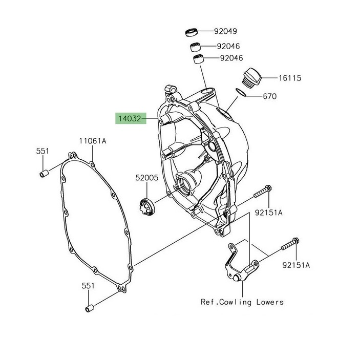 Carter d'embrayage Kawasaki Z1000 (2014-2015) | Réf. 140320590