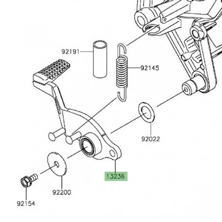 Pédale de frein Kawasaki Z1000 (2014 et +) | Réf. 132360743