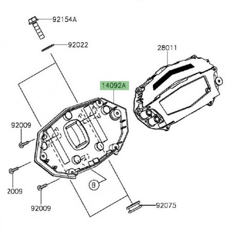 Dessous de compteur Kawasaki Z1000 (2014 et +) | Réf. 140921164