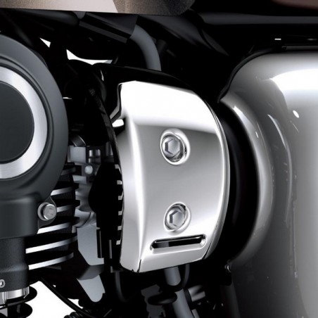 Cache corps de papillon gauche chromé Kawasaki W800 (2019-2022) | Réf. 999941557