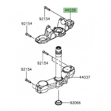 Té de fourche supérieur Kawasaki Z1000 (2014 et +) | Réf. 44039013618R