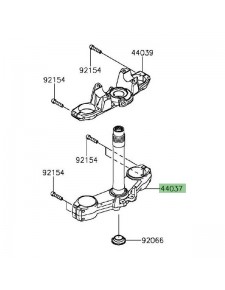 Té de fourche inférieur Kawasaki Z1000 (2014 et +) | Réf. 44039014118R