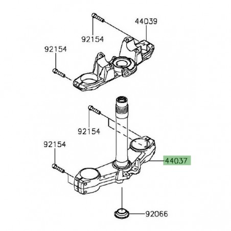 Té de fourche inférieur Kawasaki Z1000 (2014 et +) | Réf. 44039014118R