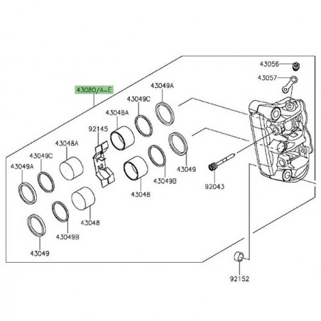 Étrier de frein avant Kawasaki Z1000 (2014 et +) | Moto Shop 35