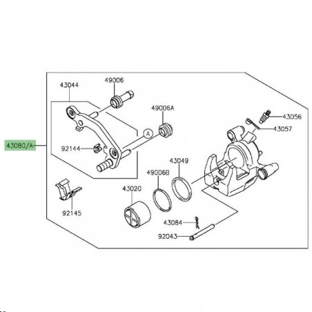 Étrier de frein arrière Kawasaki Z1000 (2014 et +) | Réf. 430800141DJ