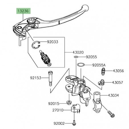 Levier de frein Kawasaki Z1000 (2014 et +) | Réf. 132360729