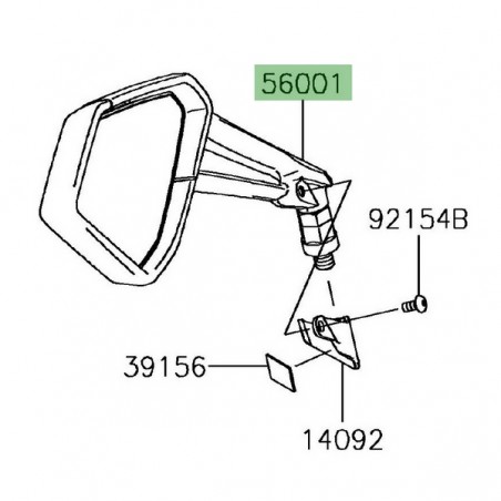 Rétroviseur gauche Kawasaki Z1000 (2014 et +) | Moto Shop 35