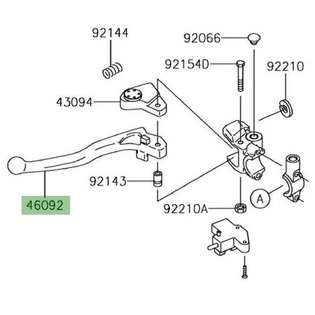 Levier d'embrayage Kawasaki Z1000 (2017 et +) | Réf. 460920568
