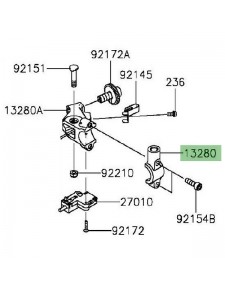 Support rétroviseurs gauche Kawasaki Z1000 (2014-2016) | Réf. 132800772