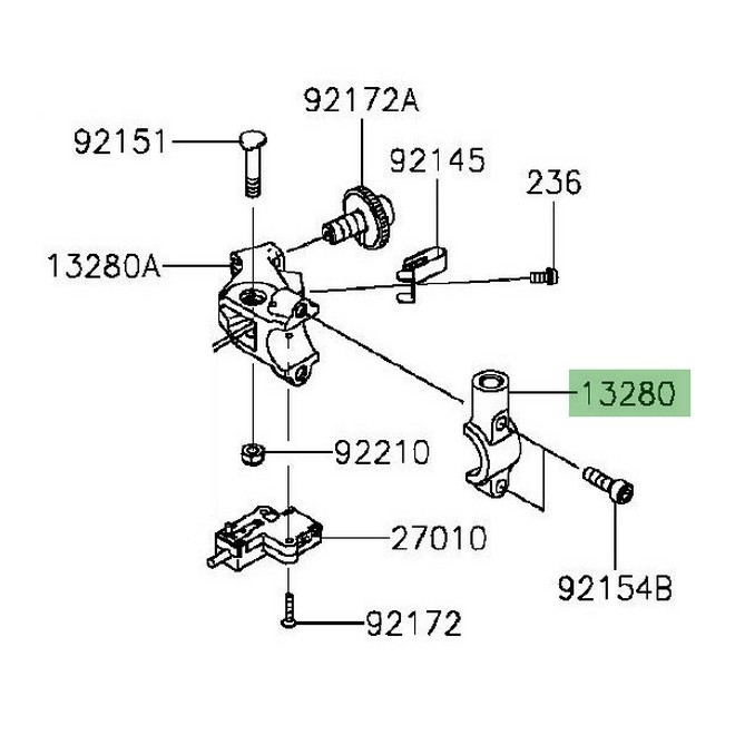 Support rétroviseurs gauche Kawasaki Z1000 (2014-2016) | Réf. 132800772