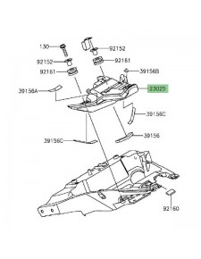 Feux arrière à Leds Kawasaki Z1000 (2014 et +) | Réf. 230250377