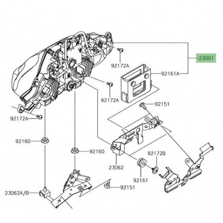 Optique de phare avant Kawasaki Z1000 (2014-2016) | Réf. 230010046