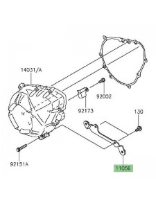 Patte latérale fixation sabot moteur gauche Kawasaki Z800 (2013-2016) | Réf. 110561755