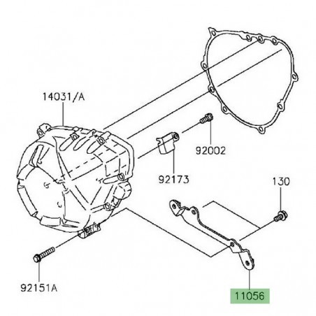Patte latérale fixation sabot moteur gauche Kawasaki Z800 (2013-2016) | Réf. 110561755