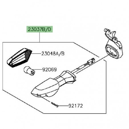 Clignotant avant gauche Kawasaki Z1000 (2014-2016) | Réf. 230370295