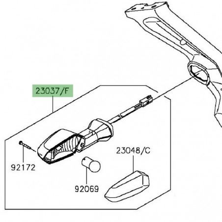 Clignotant arrière gauche Kawasaki Z1000 (2014-2016) | Réf. 230370300
