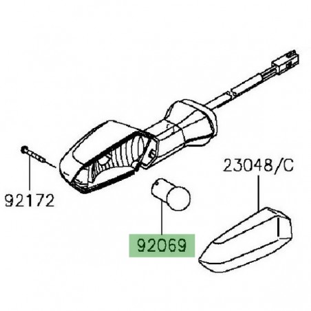 Ampoule (12V/10W) clignotant avant et arrière Kawasaki Z1000 (2014-2016) | Réf. 920690076