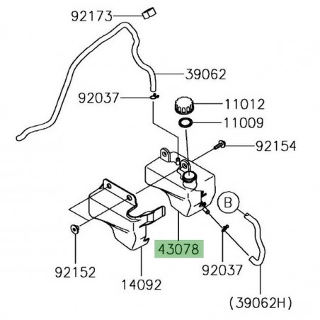 Vase d'expansion d'origine Kawasaki 430780566 | Moto Shop 35
