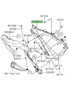 Flanc de carénage gauche peint Kawasaki Z1000SX (2017-2019) | Moto Shop 35