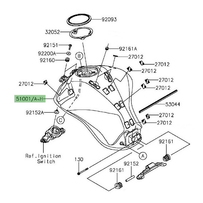 Kit filtre à essence Kawasaki 999990522