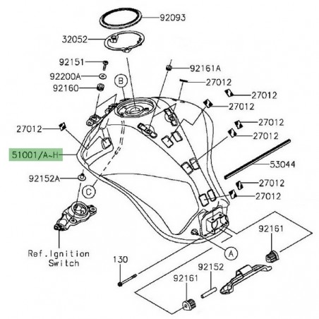 Réservoir à essence Kawasaki Z1000 (2014 et +) | Moto Shop 35