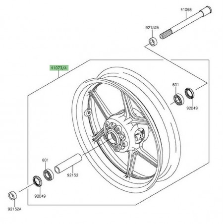 Jante avant Kawasaki Z1000 (2014 et +) | Moto Shop 35