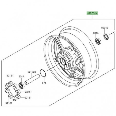 Jante arrière Kawasaki Z1000 (2014 et +) | Moto Shop 35