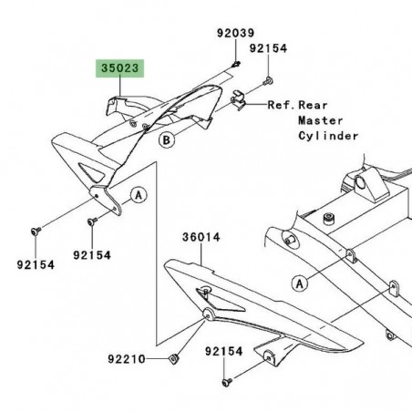 Garde-boue arrière Kawasaki Z1000SX (2011-2016) | Réf. 350230381
