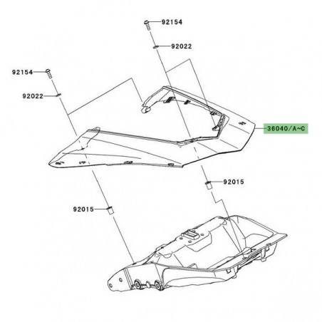 Coque arrière Kawasaki Z1000SX (2011-2013) | Moto Shop 35