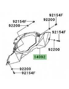 Entourage de compteur Kawasaki Z1000SX (2011-2016) | Réf. 1409207926Z