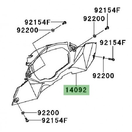 Entourage de compteur Kawasaki Z1000SX (2011-2016) | Réf. 1409207926Z