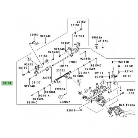 Mécanisme bulle + araignée Kawasaki Z1000SX (2011-2013) | Réf. 391840029