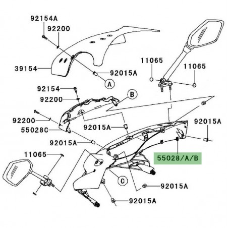 Tête de fourche peinte Kawasaki Z1000SX (2011-2013) | Moto Shop 35