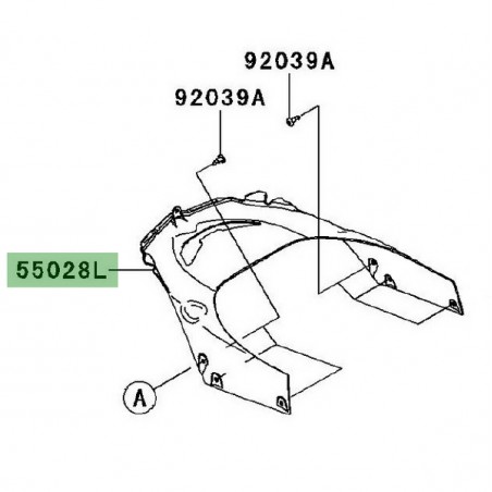 Habillage inférieur tête de fourche Kawasaki Z1000SX (2011-2016) | Réf. 550280352