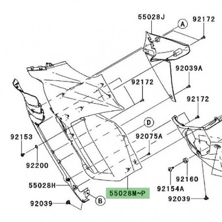 Flanc de carénage gauche Kawasaki Z1000SX (2011-2013) | Moto Shop 35