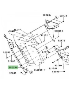 Écope gauche de flanc de carénage Kawasaki Z1000SX (2011-2013) | Réf. 5502803486Z