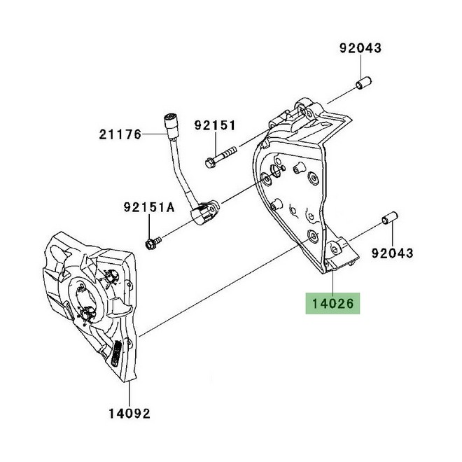 Carter de pignon de sortie de boîte Kawasaki Z1000SX (2011-2013) | Réf. 140260080