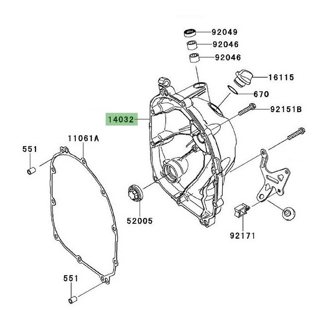 Carter d'embrayage Kawasaki Z1000SX (2011-2016) | Réf. 140320589