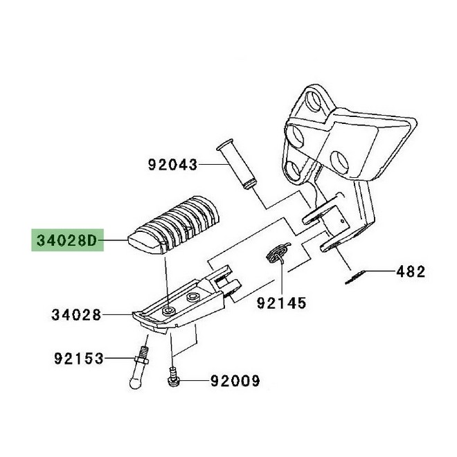 Caoutchouc de repose-pieds Kawasaki 340281430 | Moto Shop 35