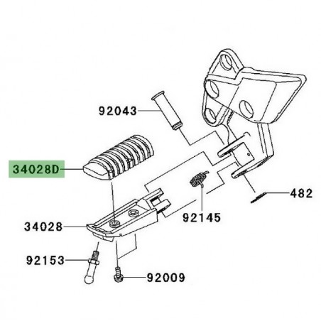 Caoutchouc repose-pieds avant Kawasaki Z1000SX (2011-2016) | Réf. 340280133