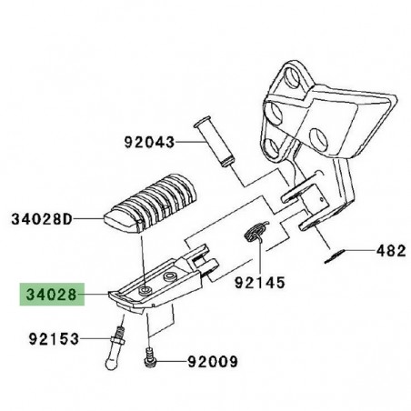 Repose-pieds avant gauche Kawasaki Z1000SX (2011-2016) | Réf. 340280127