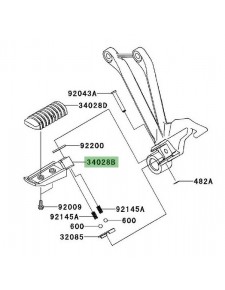 Repose-pieds arrière gauche Kawasaki Z1000SX (2011-2019) | Réf. 340280314