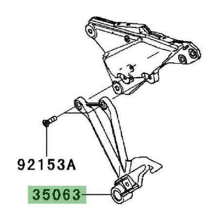 Platine repose-pieds arrière gauche Kawasaki Z1000SX (2011-2013) | Réf. 35063065918R