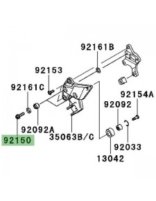 Vis M8x30 fixation platine repose-pieds avant Kawasaki Z1000SX (2011-2016) | Réf. 921501156