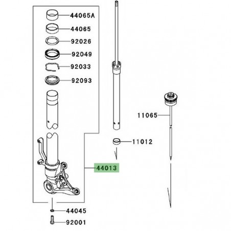 Tube de fourche gauche Kawasaki Z1000SX (2011-2013) | Réf. 440130160