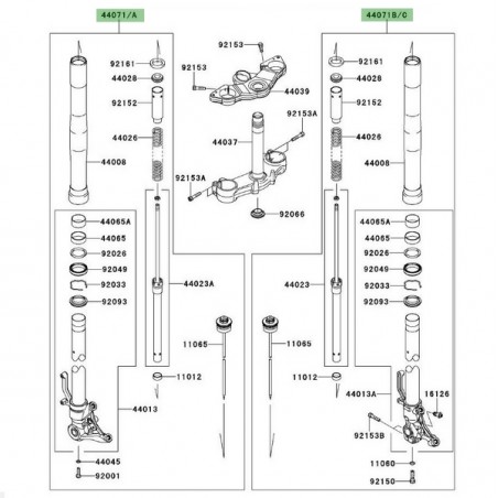 Fourche complète Kawasaki Z1000SX (2011-2013) | Moto Shop 35