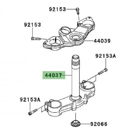 Té de fourche inférieur Kawasaki Z1000SX (2011-2013) | Réf. 44037010718R
