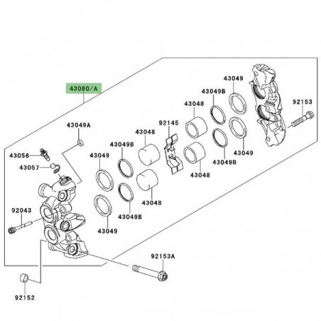 Étrier de frein avant Kawasaki Z1000SX (2011-2013) | Moto Shop 35