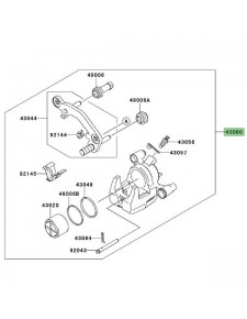 Étrier de frein arrière d'origine Kawasaki 430800103DJ | Moto Shop 35